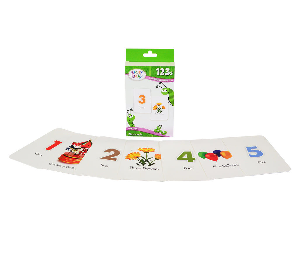 Brainy Baby 123s Flashcard Set Introducing Numbers 1 to 20 Flash Cards | Counting No's 1-20