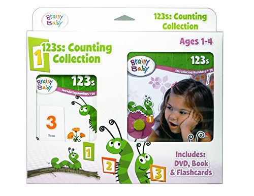 SAVE $9.99!  Brainy Baby 123s: Introducing Numbers 1 to 20 DVD, Board Book and Flashcards Collection Deluxe Edition Bundle of 3