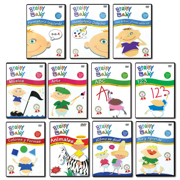 Brainy Baby Set of 13 Classic Spanish Version Videos | DVDs| Movies| Bundle