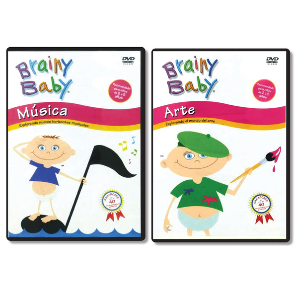 SAVE $9.99!  Brainy Baby Arte and Musica DVDs Spanish Version Classic Edition Bundle of 2
