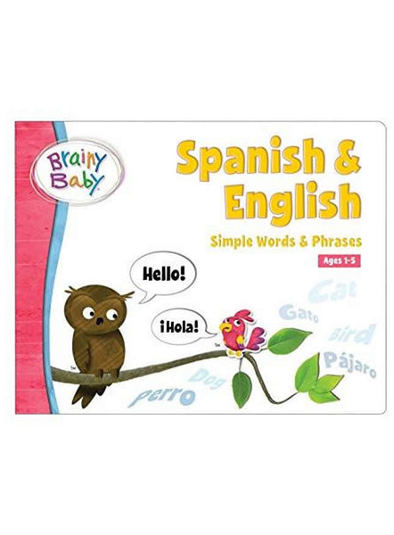 Brainy Baby Spanish & English Board Book  | Words and Phrases 